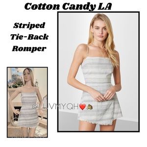 Cotton Candy LA Striped Tie-Back Romper